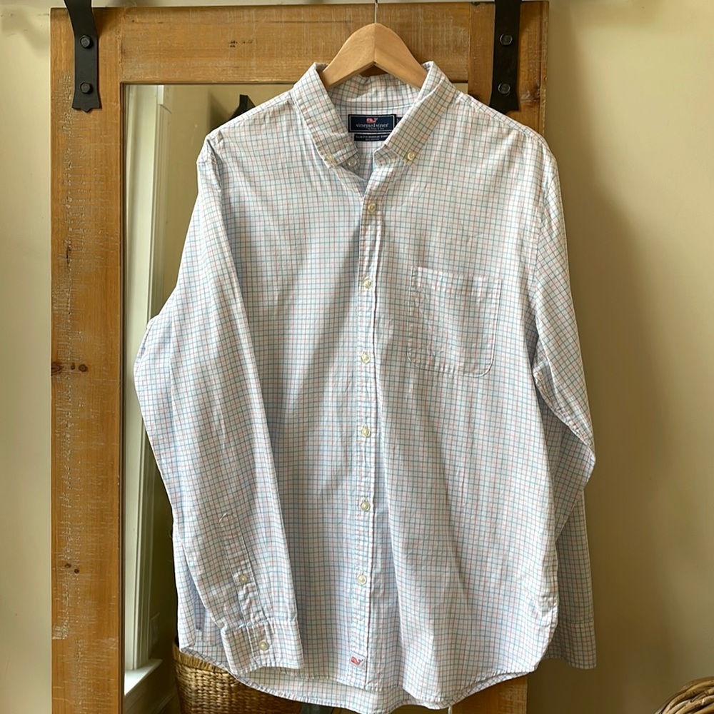 Vineyard Vines Check Murray Shirt Size L Slim Fit
